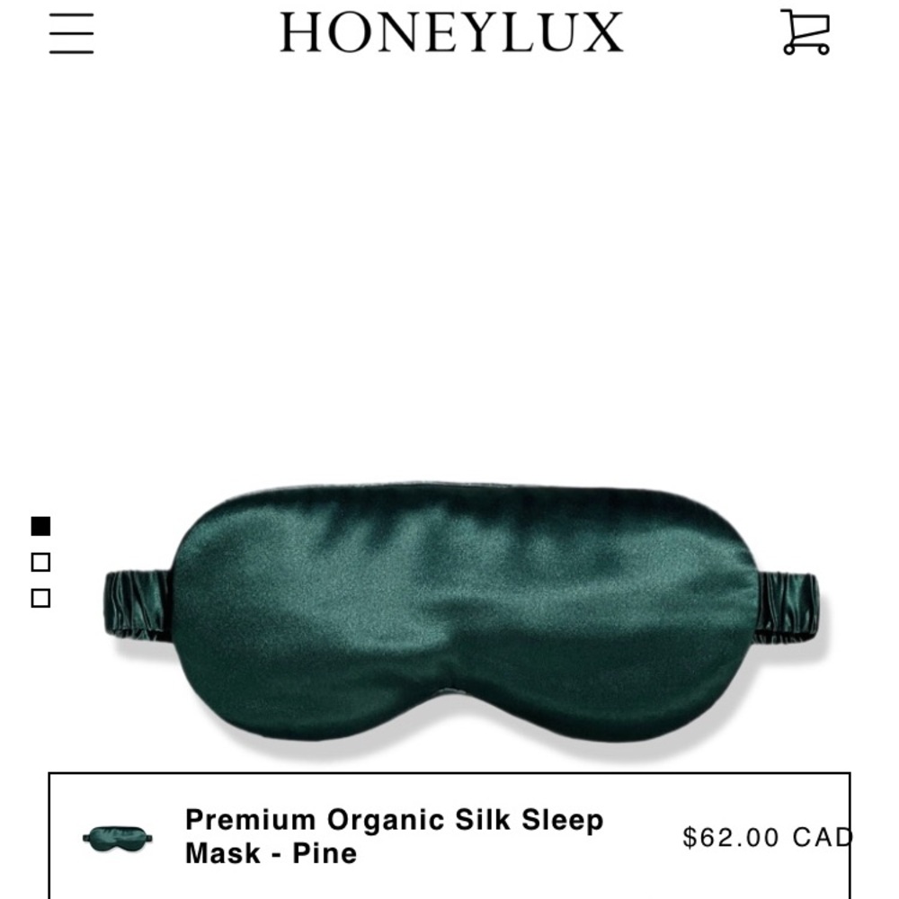 Premium Organic Silk Sleep Mask - Pine | New In Packaging | Forest Green Emerald